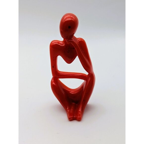 The Thinker Shiny Red & Green Colored Figurines from Resin Handcrafted NEW - Picture 4 of 10